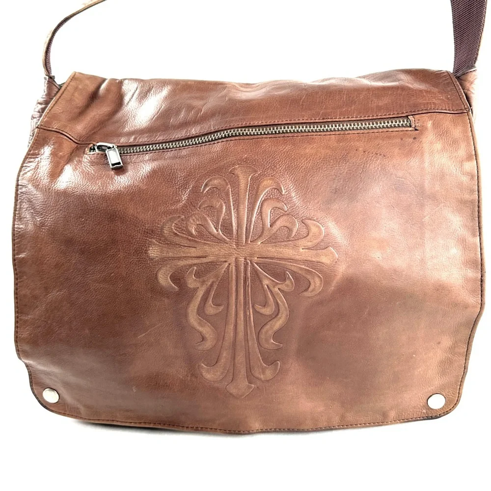 Wilsons Leather M Julian Brown Leather Large Messenger Bag Laptop Briefcase